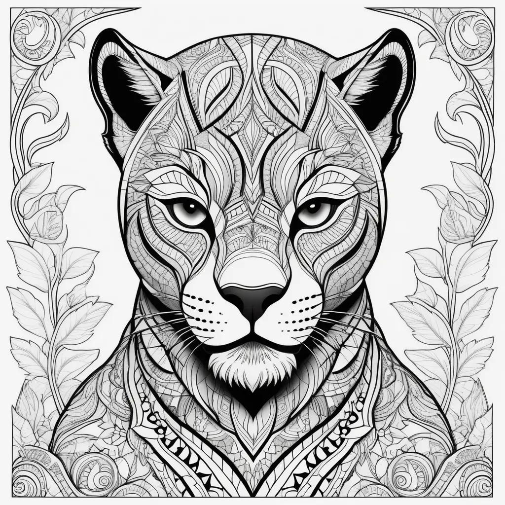 Black panther coloring pages with intricate designs