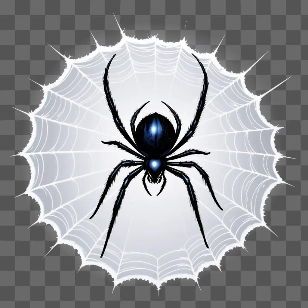 Black spider web with glowing eyes