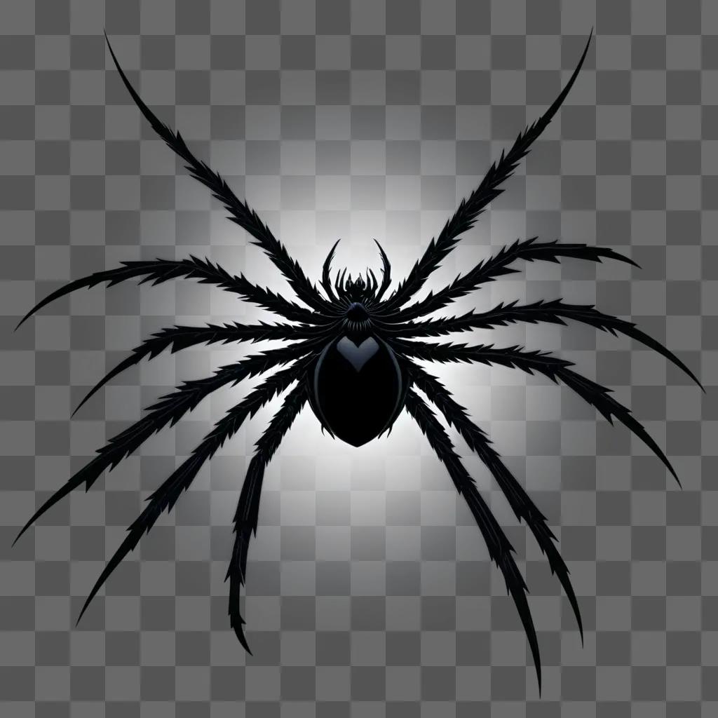 Black spider with black legs and eyes