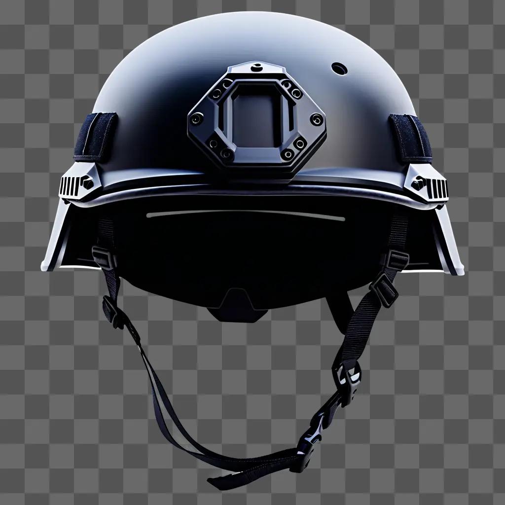 Black tactical helmet on a dark background