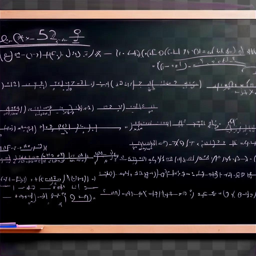 数式と方程式が記載された黒板