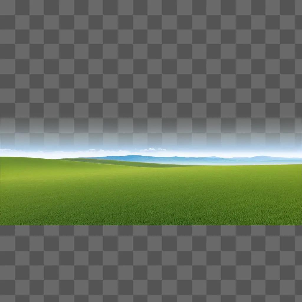 Blank green landscape with a skyline in the distance