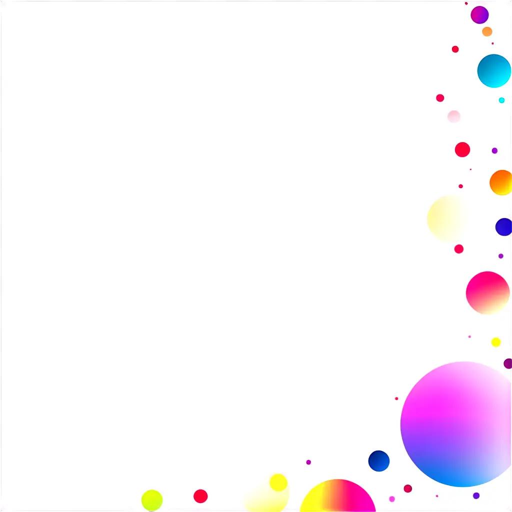 Blank white transparent background with colorful circles