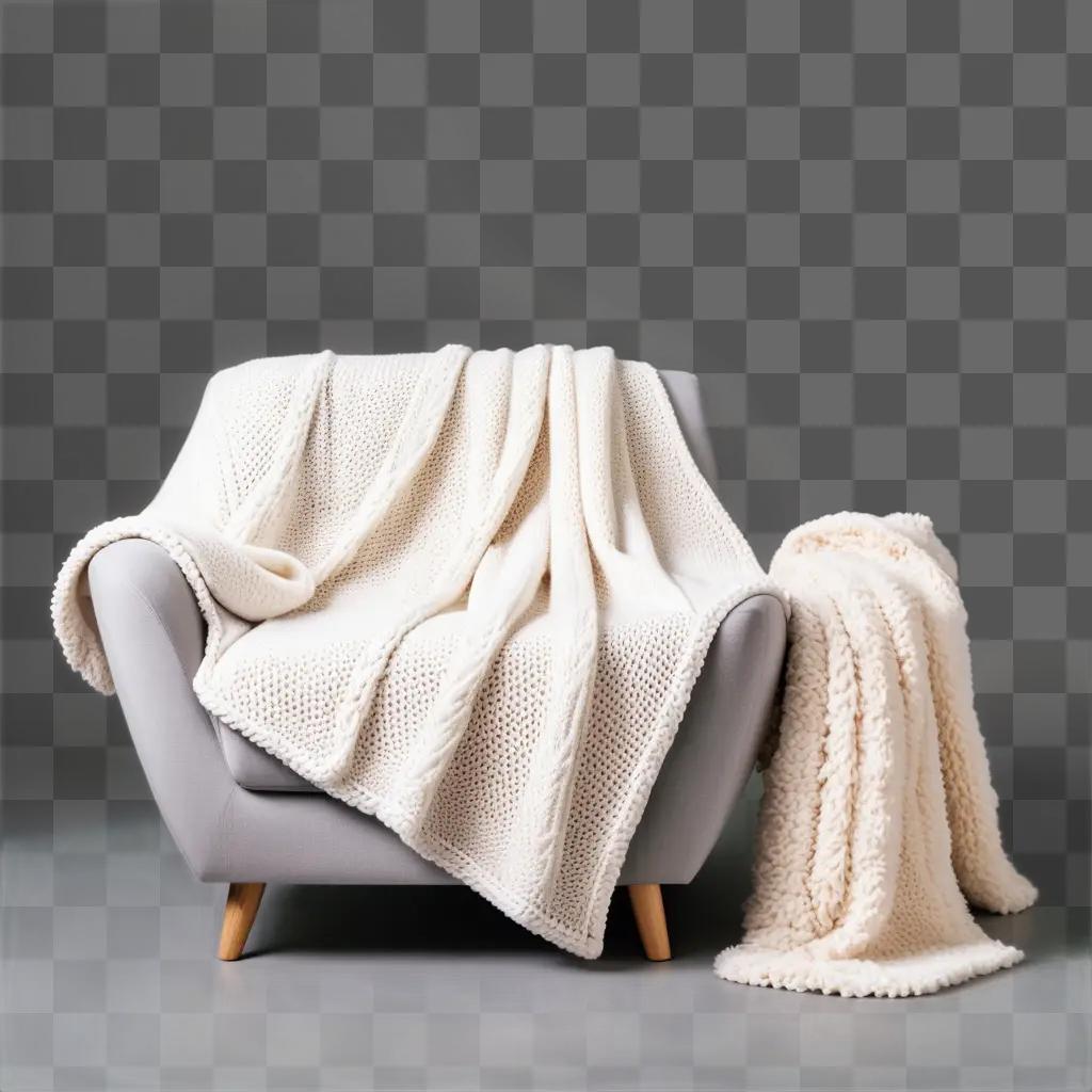 Blanket drapes over a chair in a light room