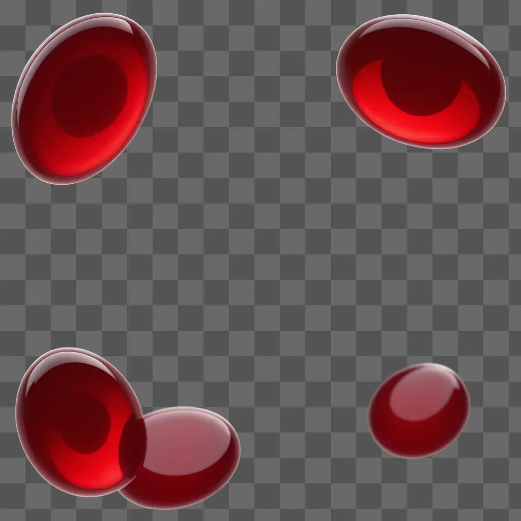 Blood cells on transparent background