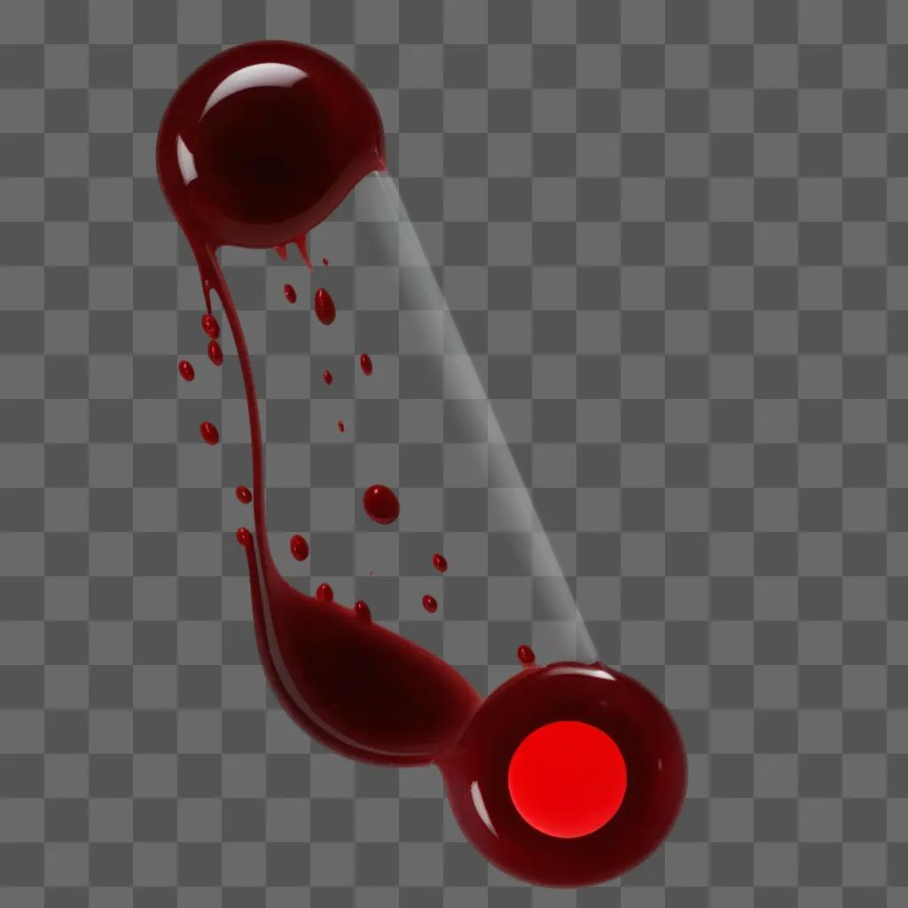 Blood dripping on a red transparent background