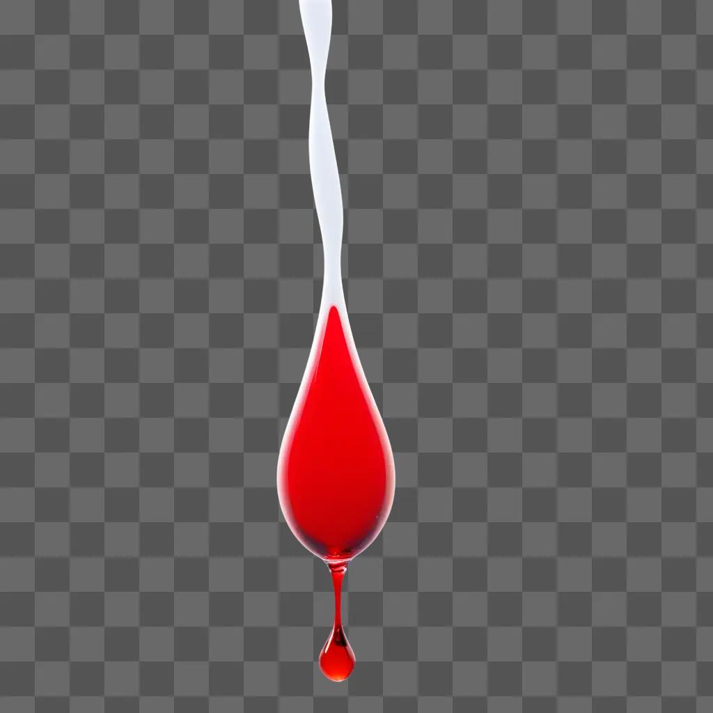 Blood droplet falling on a red background