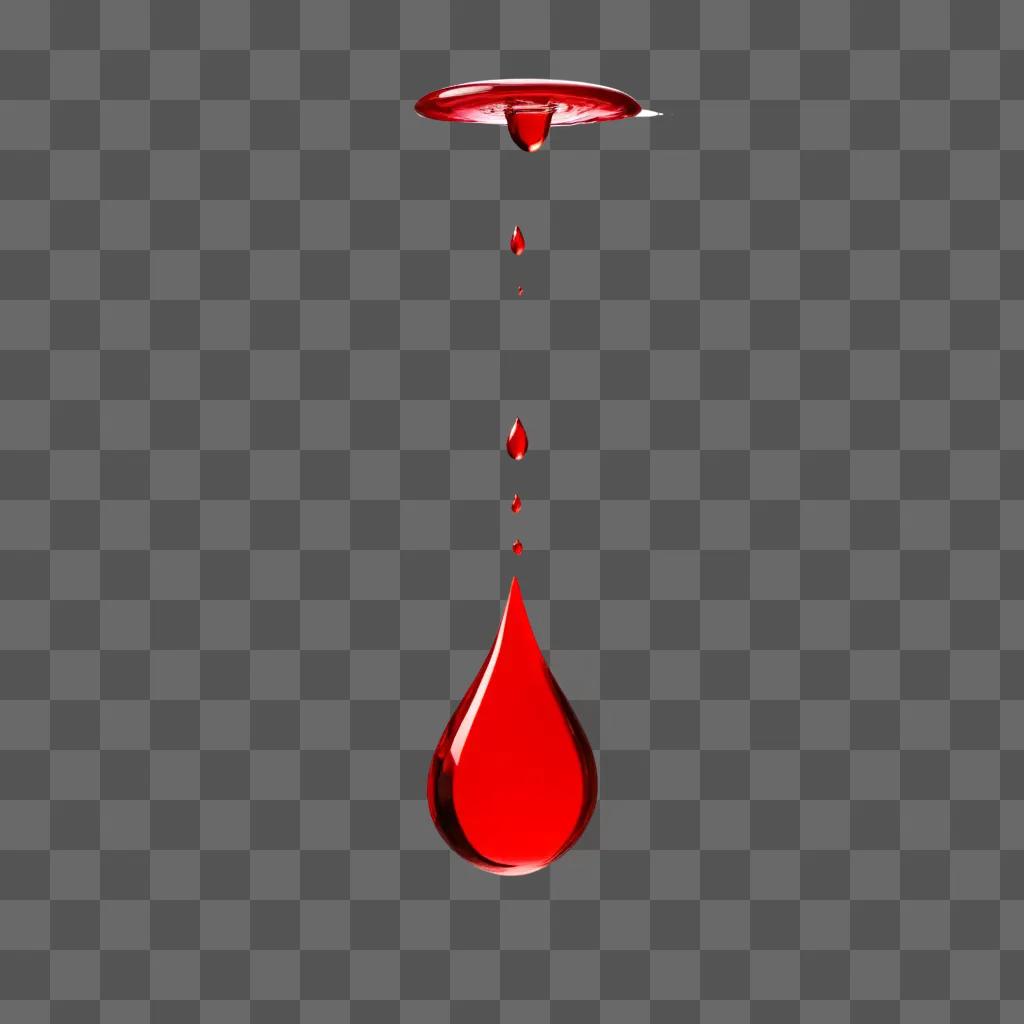 Blood droplet on a red surface