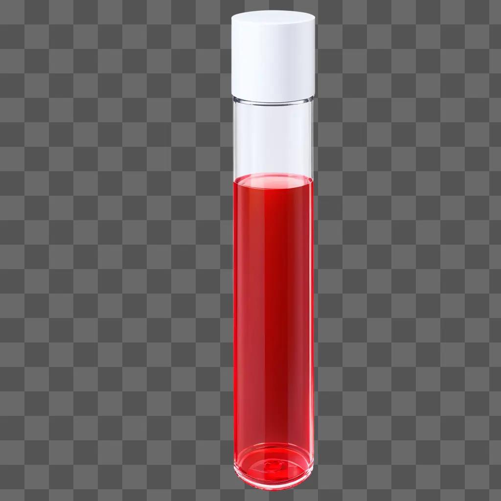 Blood in a clear glass tube with a white cap