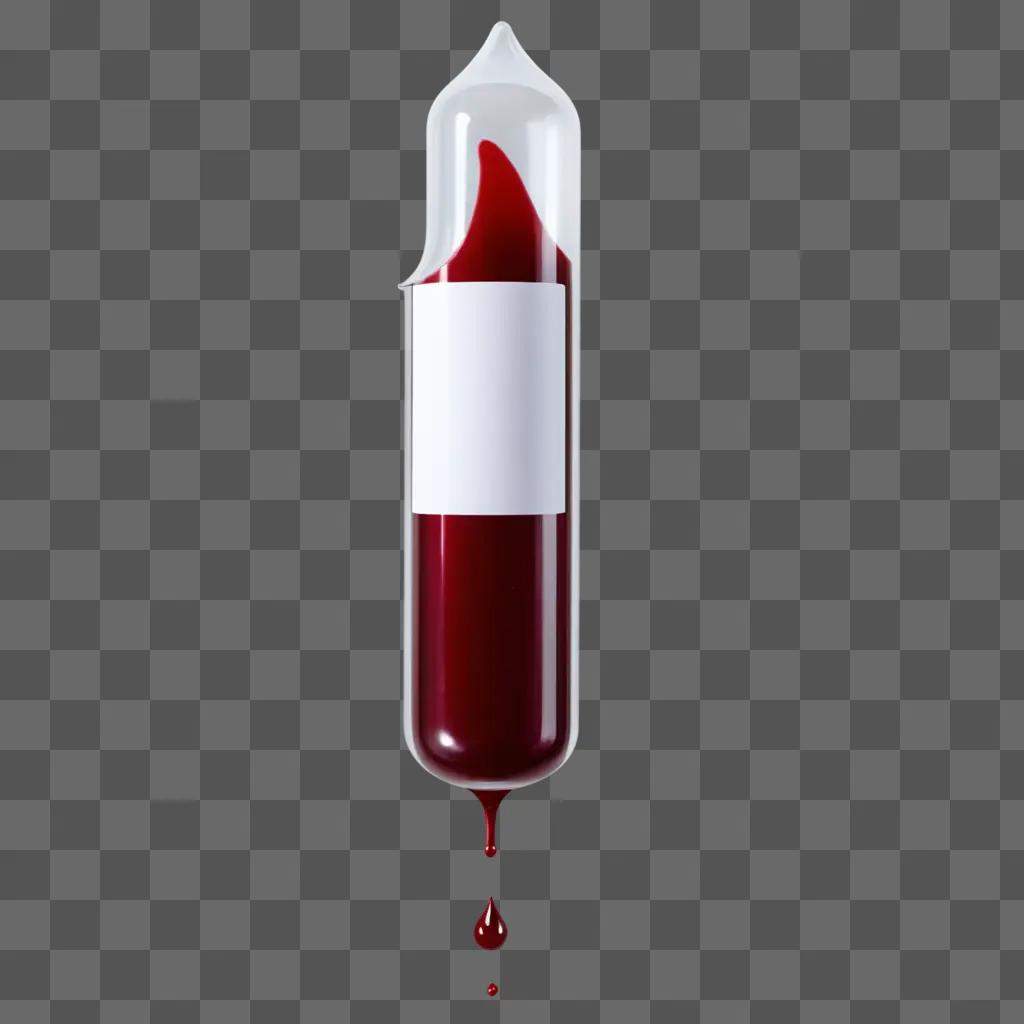 Blood in a glass with transparent background