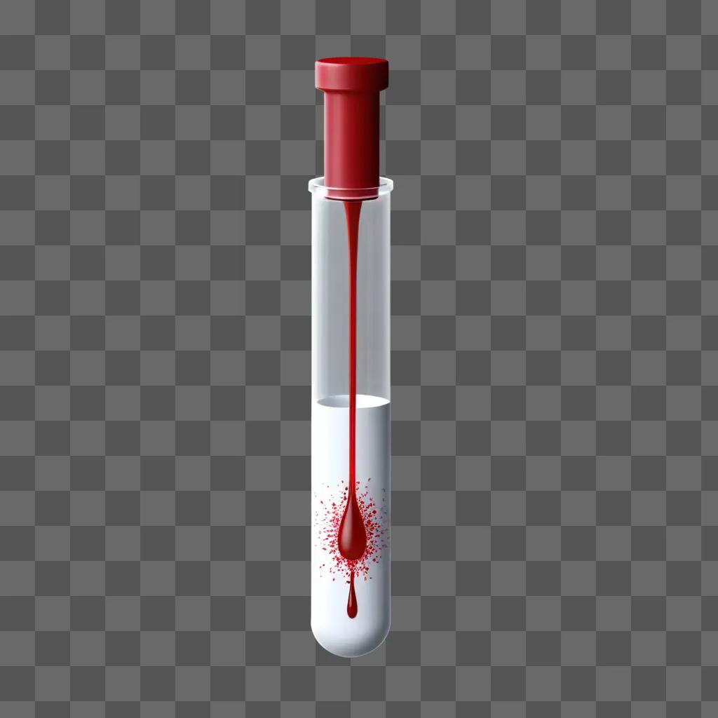 Blood splatter in a tube with a red cap