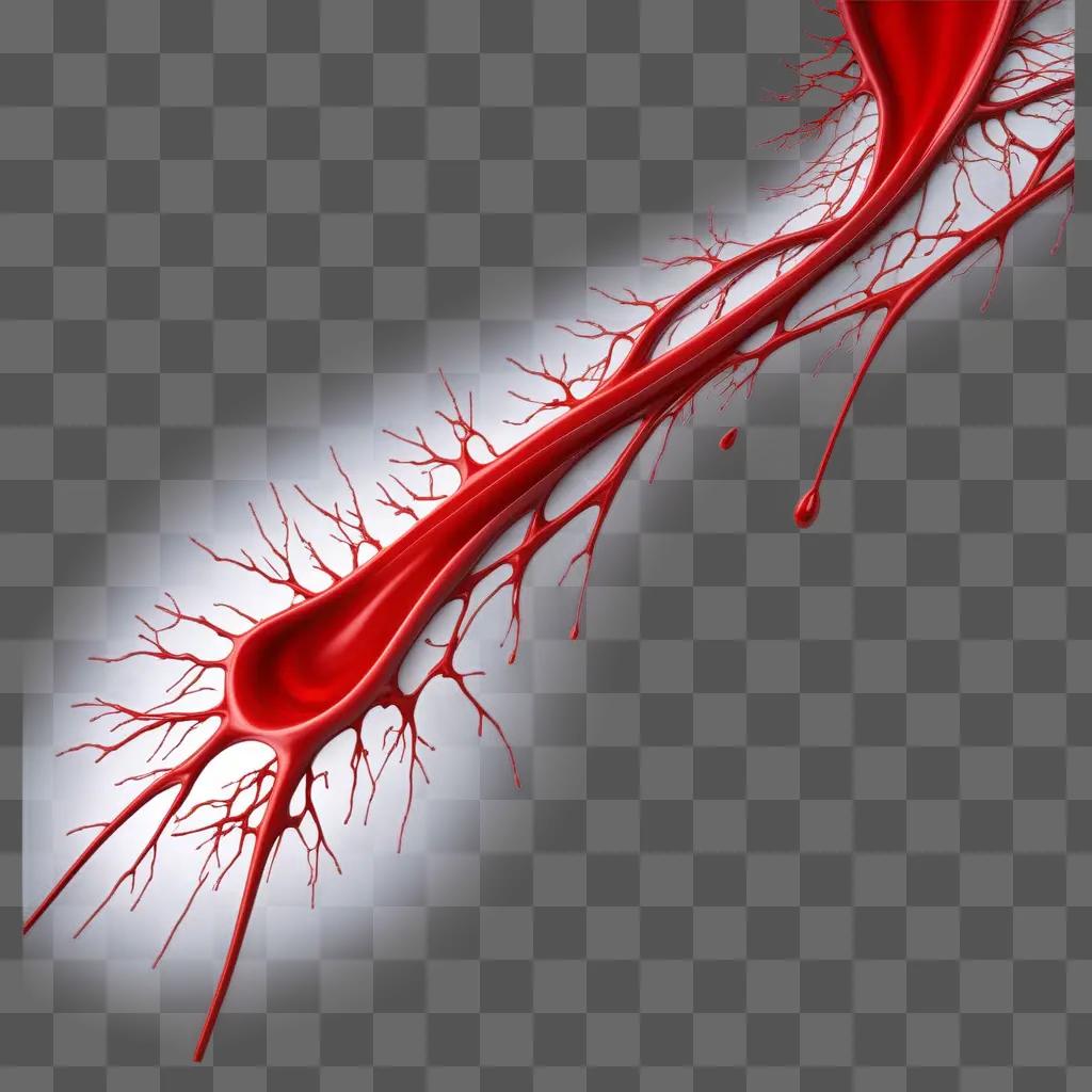 赤と白の線が入った血管