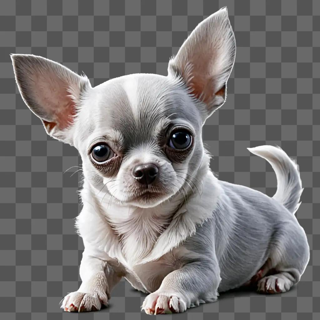 Blue Apple Head Chihuahua Sitting on the Ground