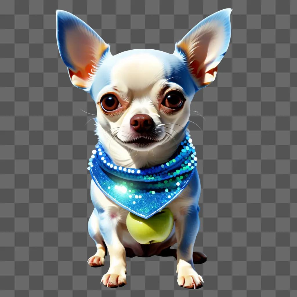 Blue Chihuahua with blue apple head