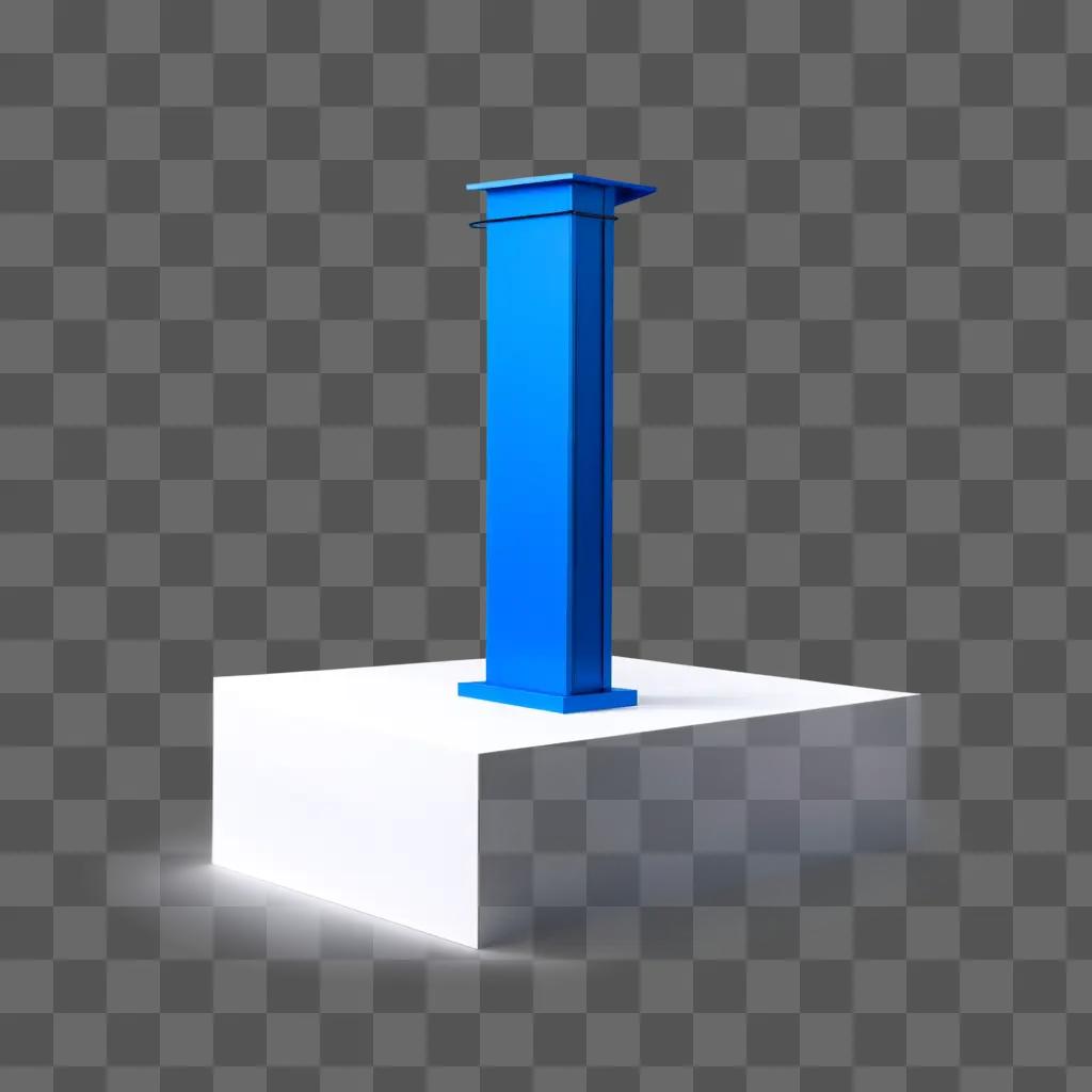 Blue podium against light blue background