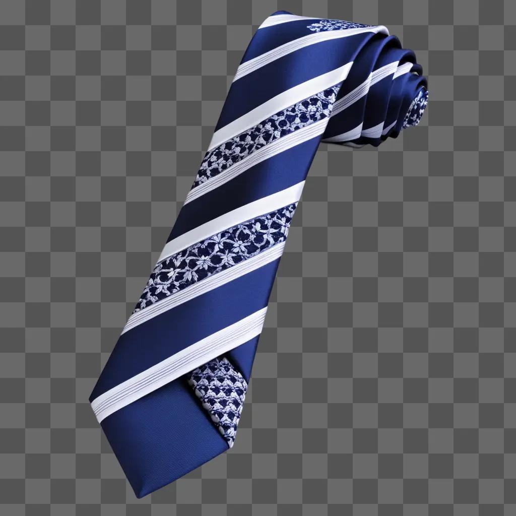 Blue striped tie against a blue background