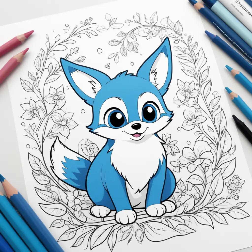 Bluey coloring pages featuring a cute fox