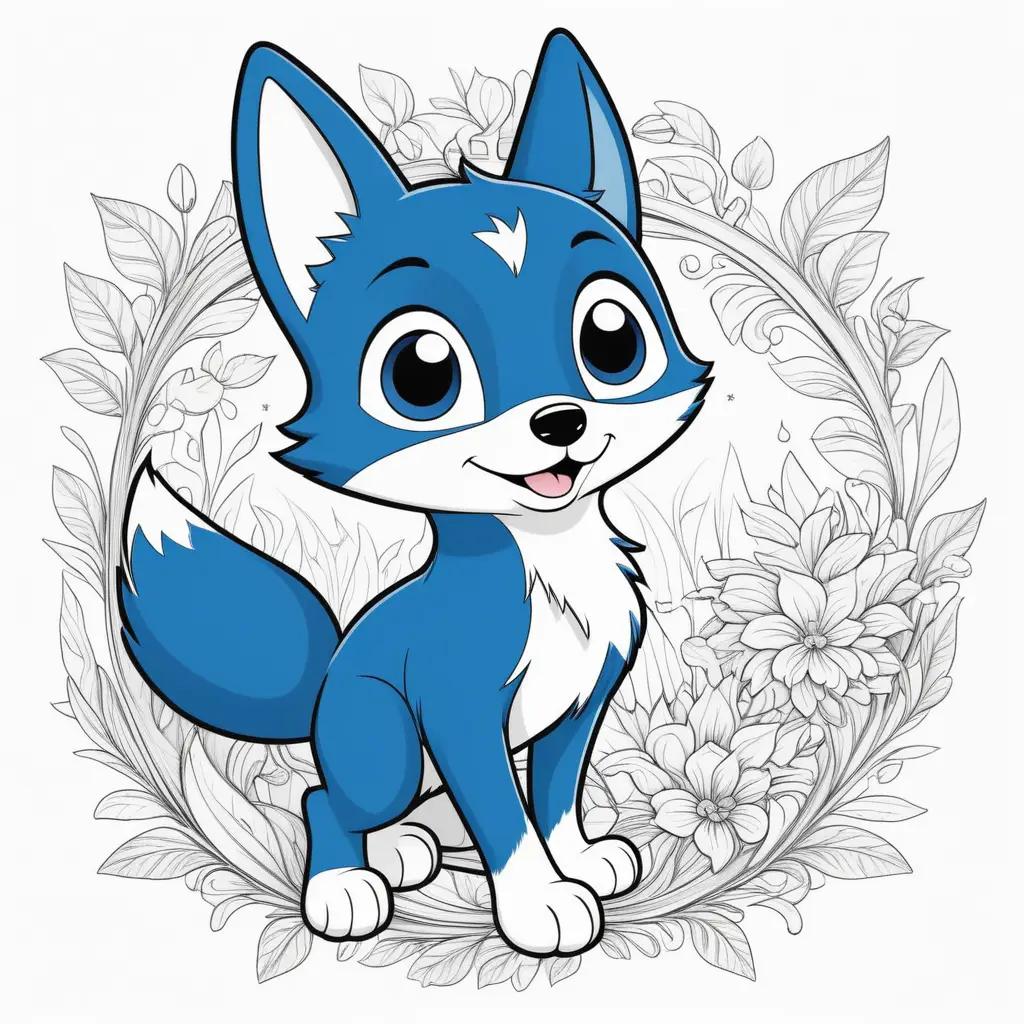 Bluey coloring pages with a cute blue and white animal