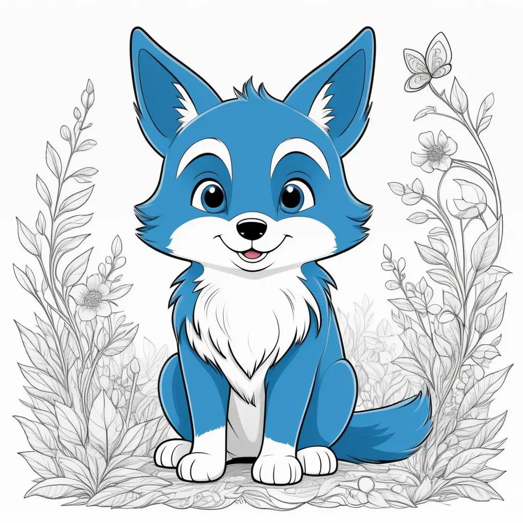 Bluey coloring pages with a cute little blue dog