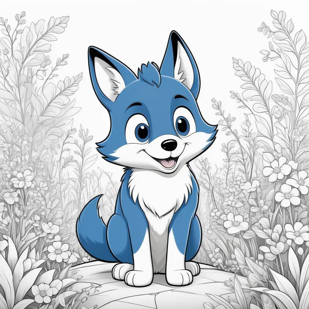 Bluey coloring pages with flowers and flowers