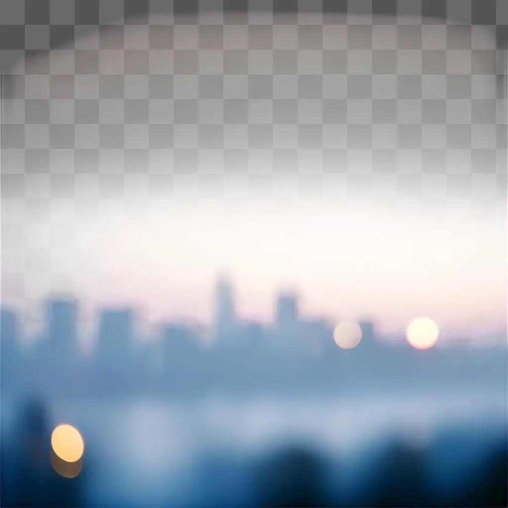 Blurred city skyline at dusk