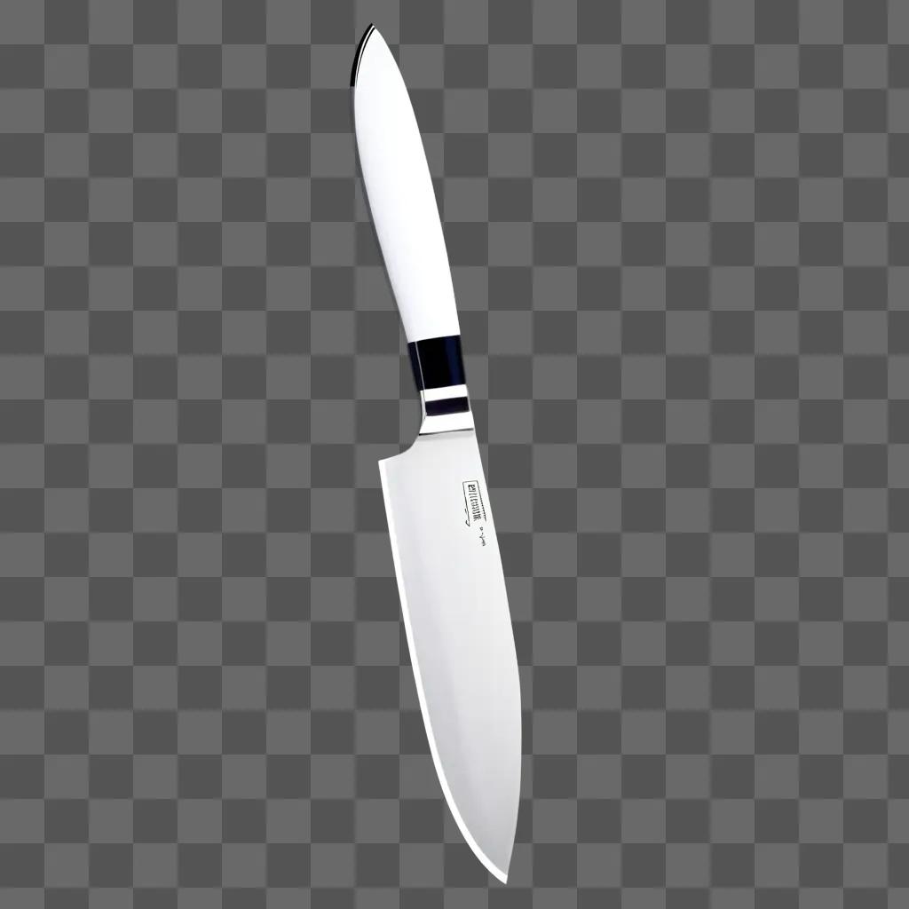 Blurred image of a chef knife on a white background