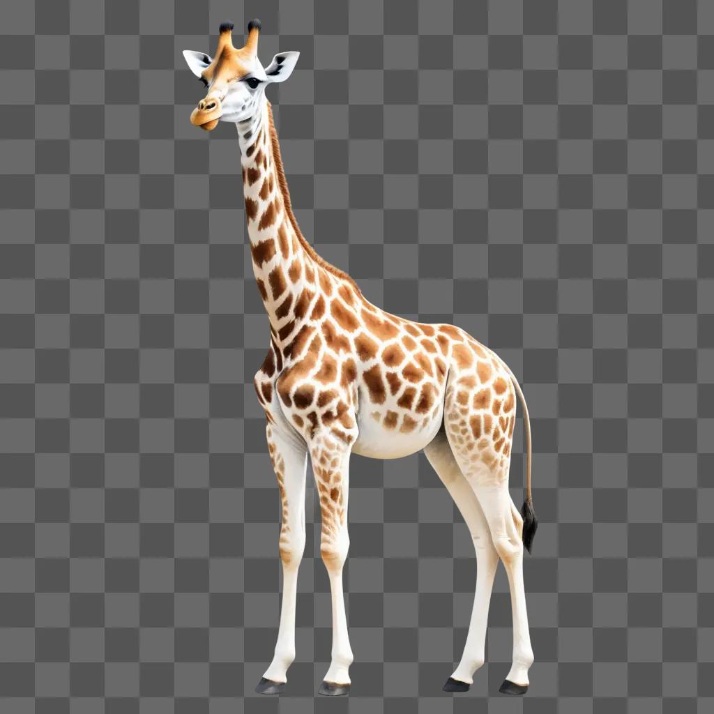 Blurred image of a giraffe in a sketch drawing