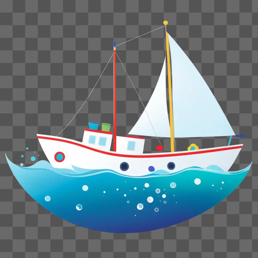 子供のためのボートの絵:海のカラフルな帆船