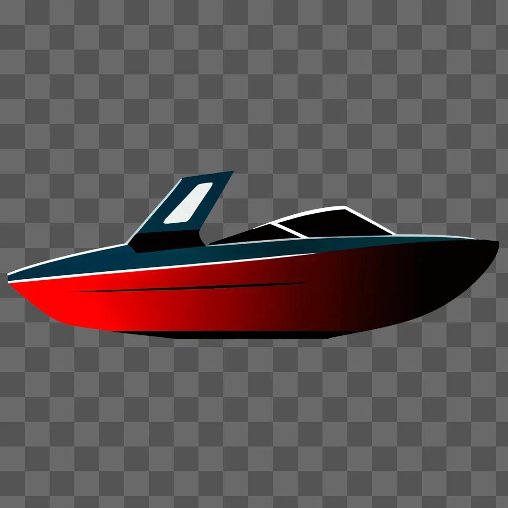 白の縞模様の濃い赤の背景のボート