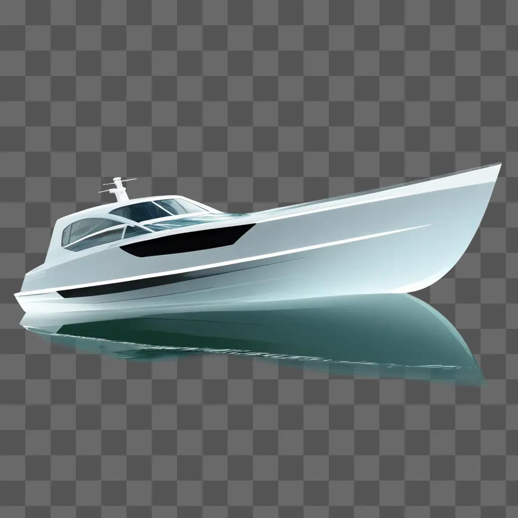 水上で透明なデザインのボート