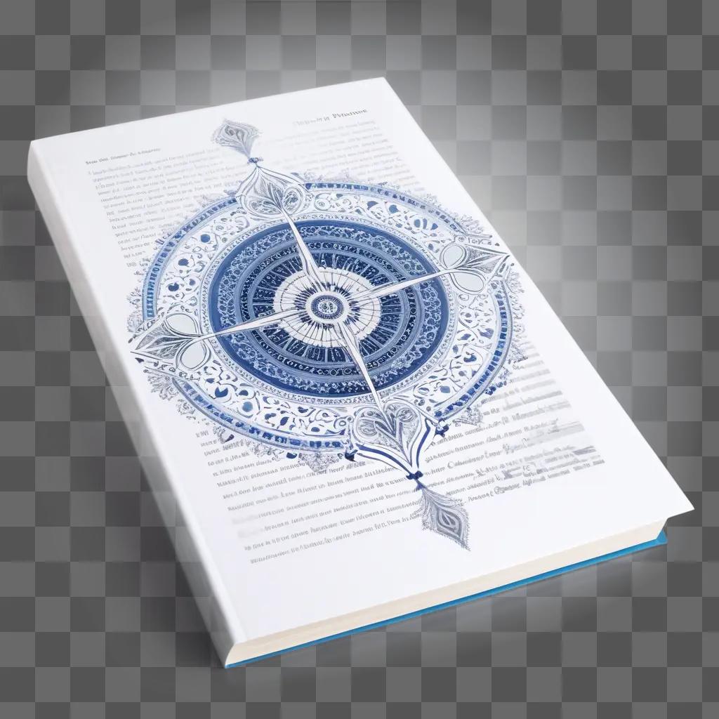 Book with a compass and white transparent background