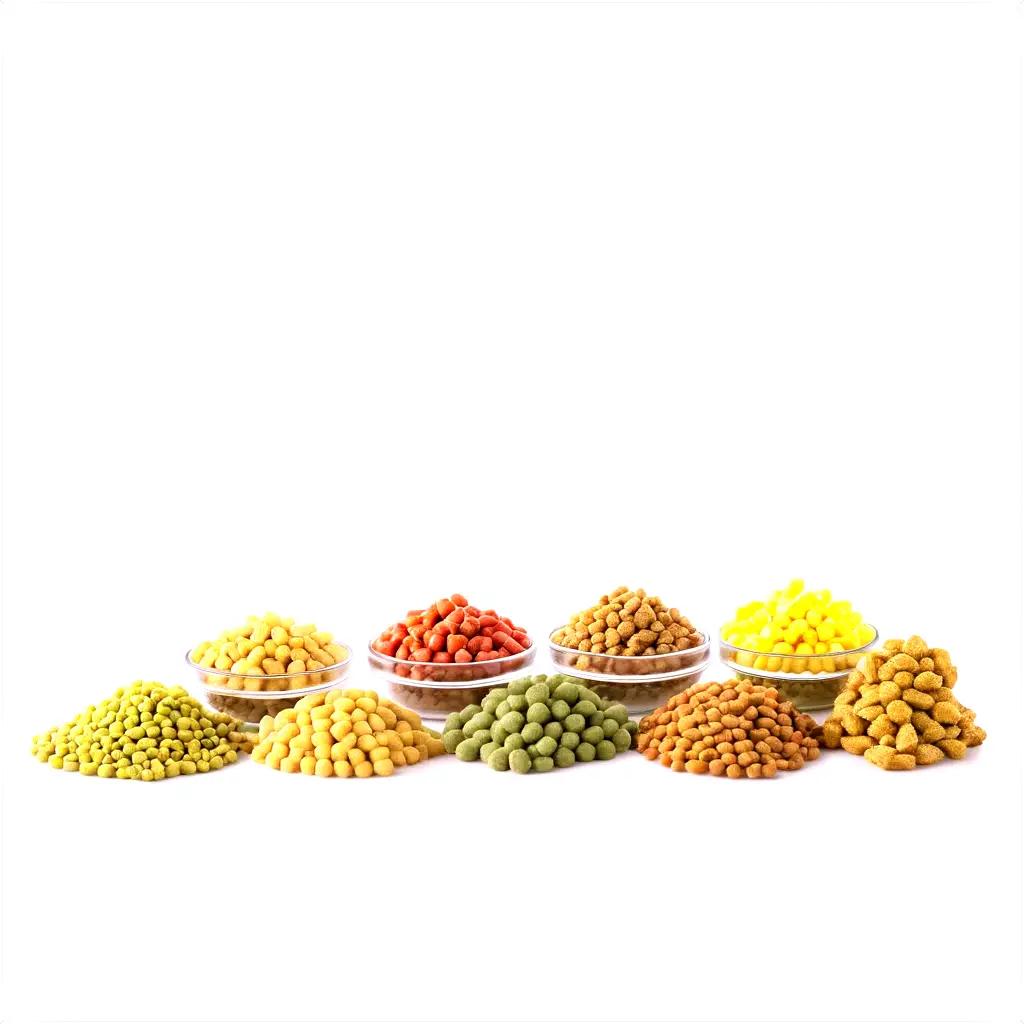 Bowl of assorted dried beans and peas on a white background