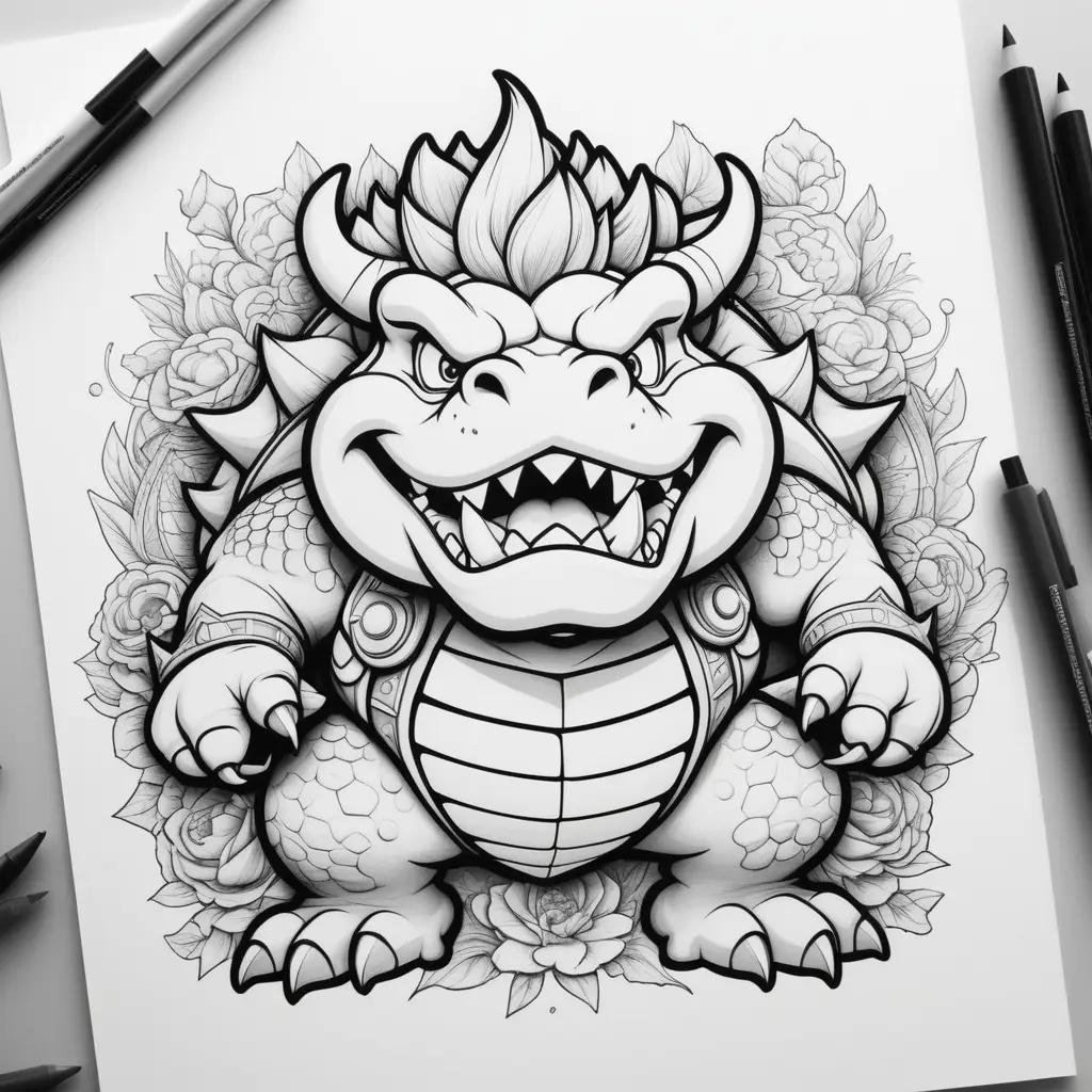 Bowser Coloring Page: A Monster Coloring Book