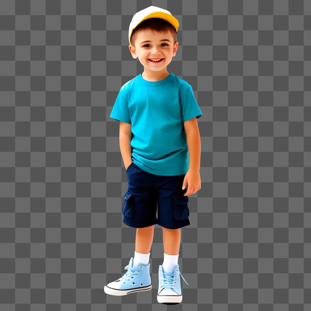 Boyish clipart with a smiling young boy