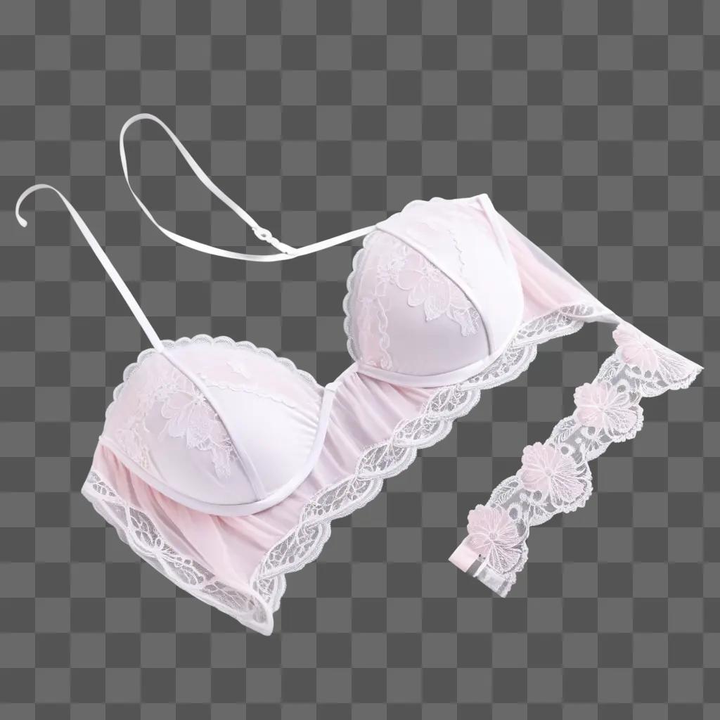 Bra and Garter Set in a White Background