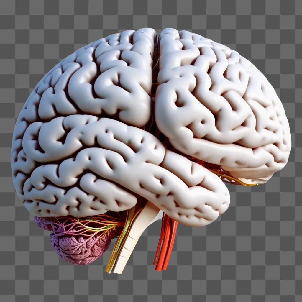 脳幹、視床、大脳皮質を示すリアルな脳描画