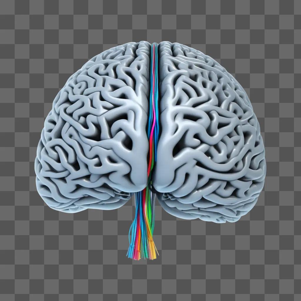 Brain drawing with colorful wires