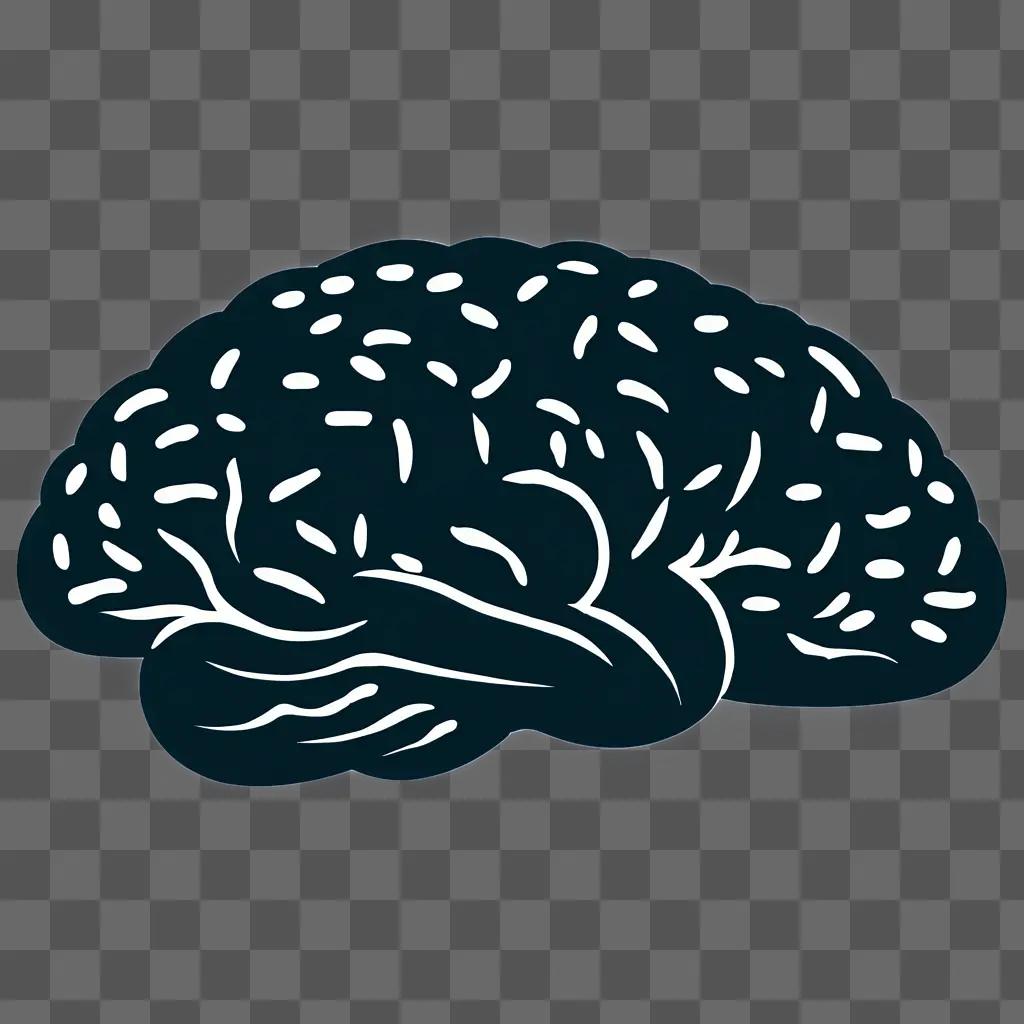 Brain sketch on dark blue background