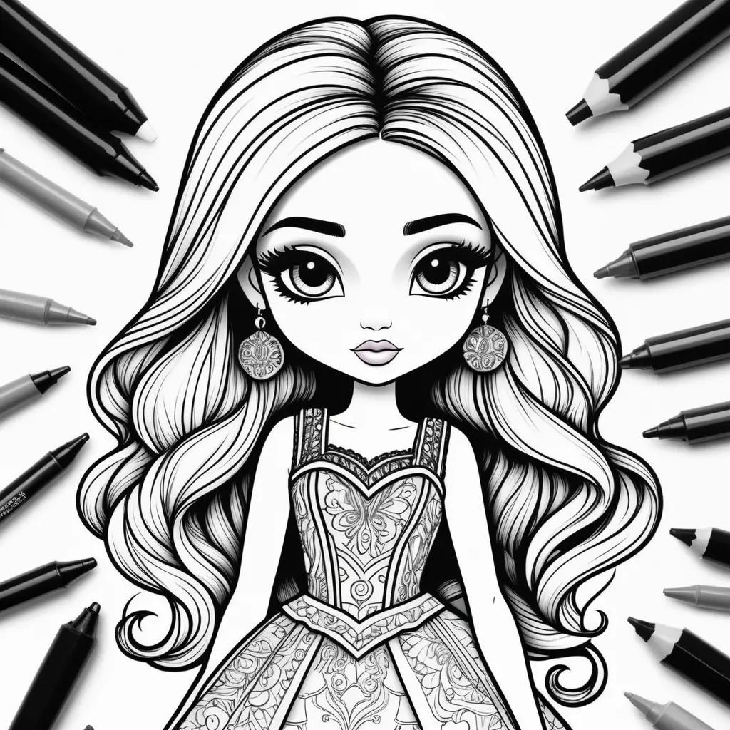 Bratz Coloring Pages with Black and White