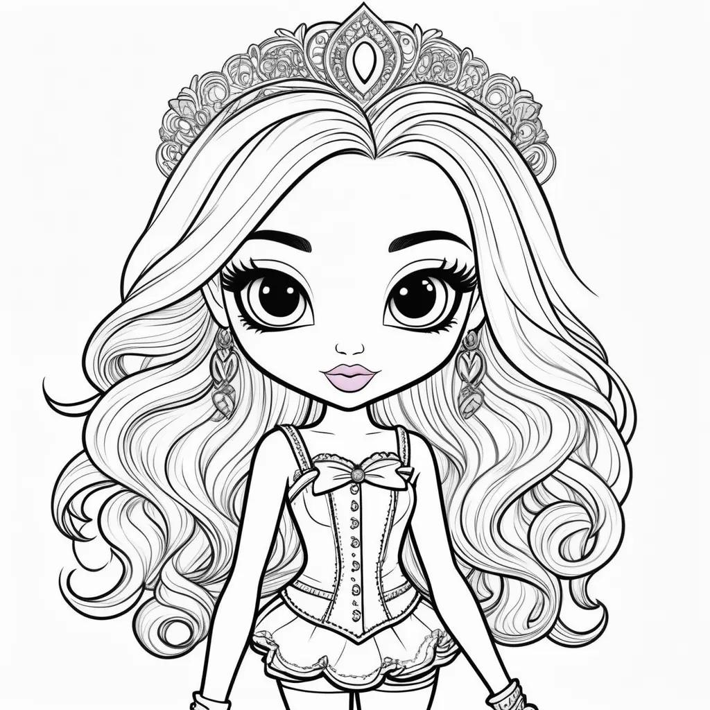 Bratz Coloring Pages with White Lines