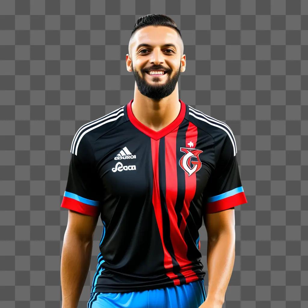 Brazilian soccer player smiles at camera