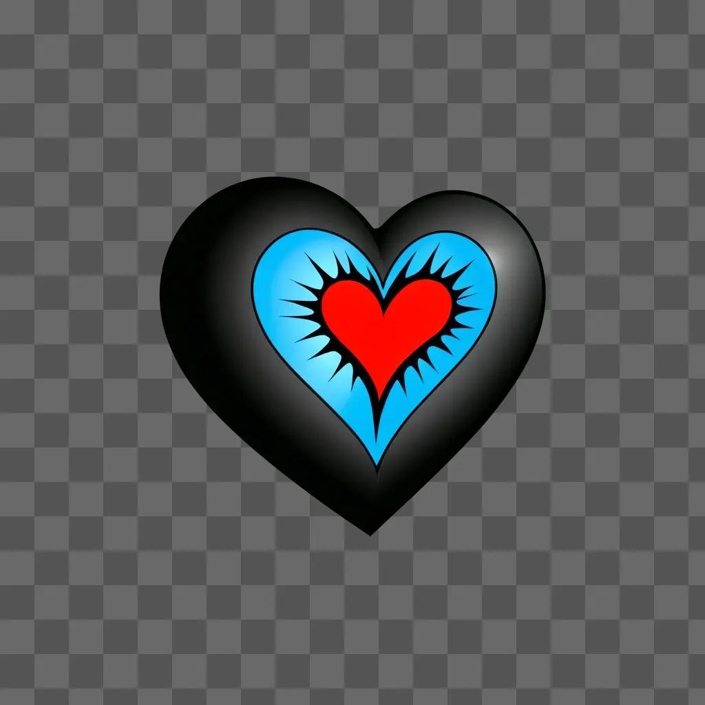 Broken heart on a black background