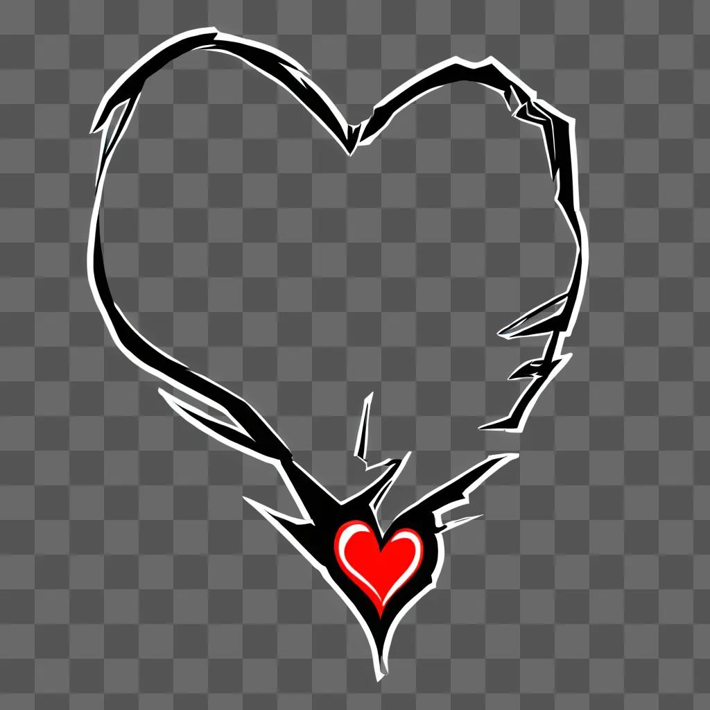 Broken heart tattoo on a gray background