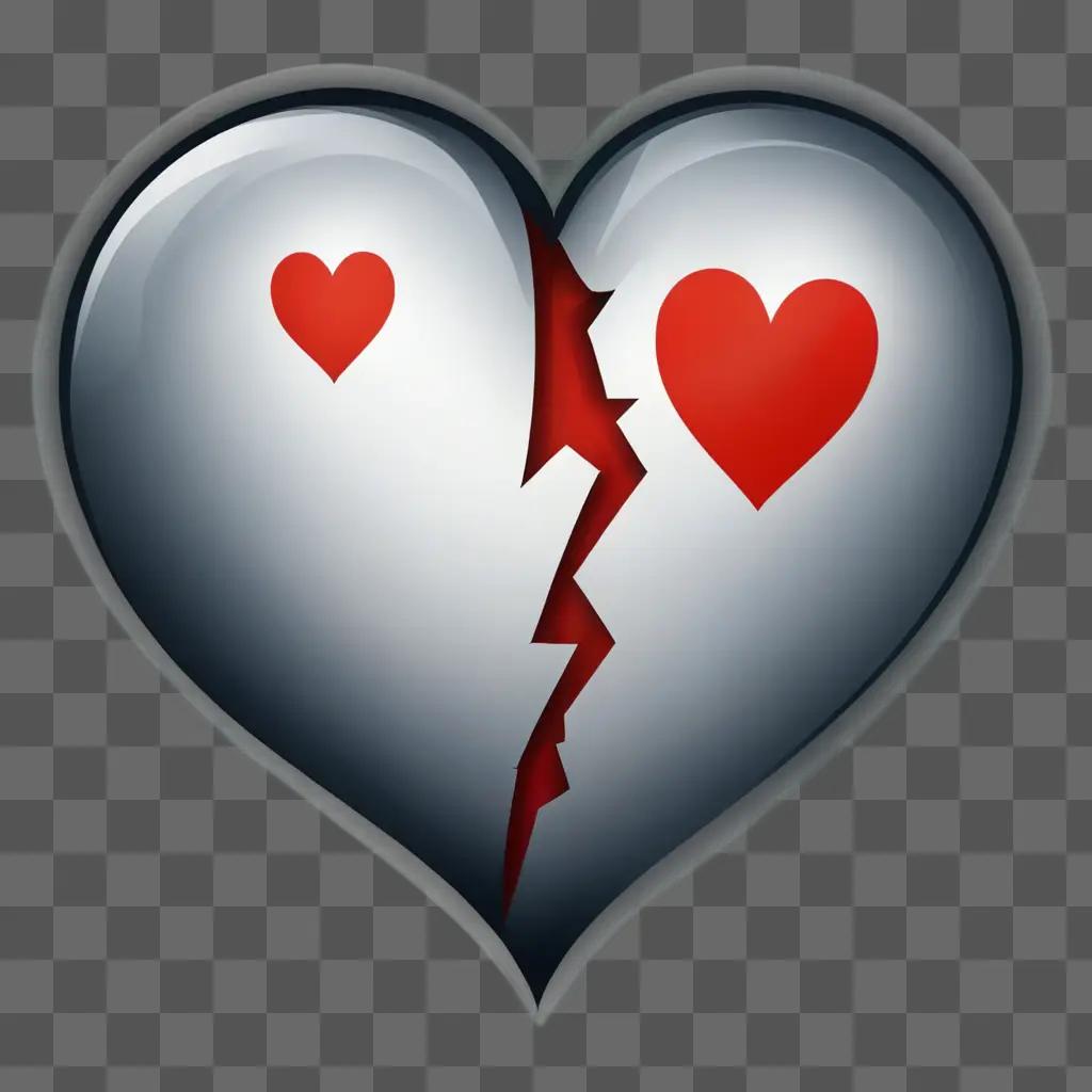 Broken heart with hearts on it