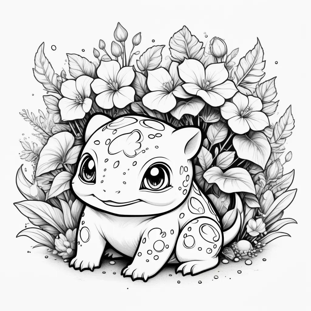 Bulbasaur Coloring Page: A cute, small, cute, adorable, adorable, adorable, adorable, adorable, adorable, adorable Bulbasaur