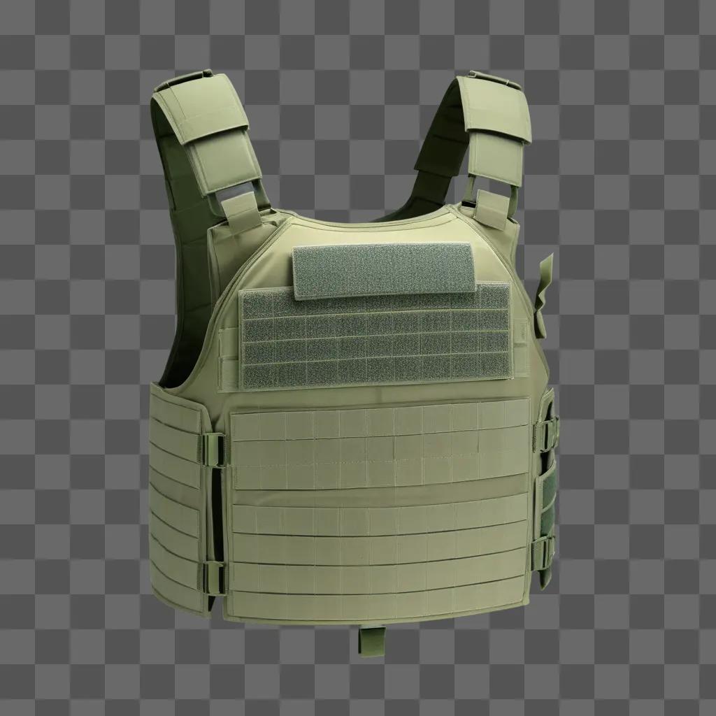 Bulletproof vest with green padding and mesh