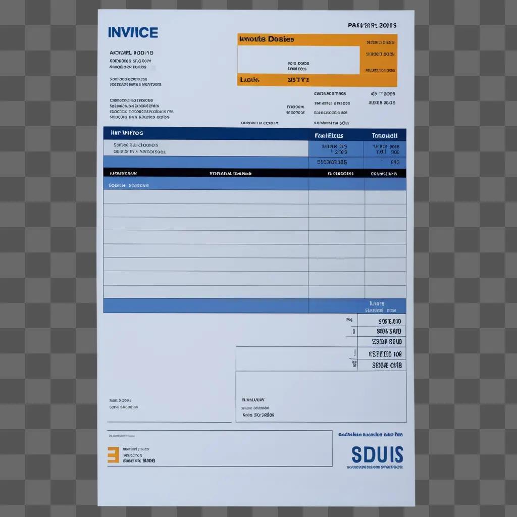 Business invoice with company logo and name