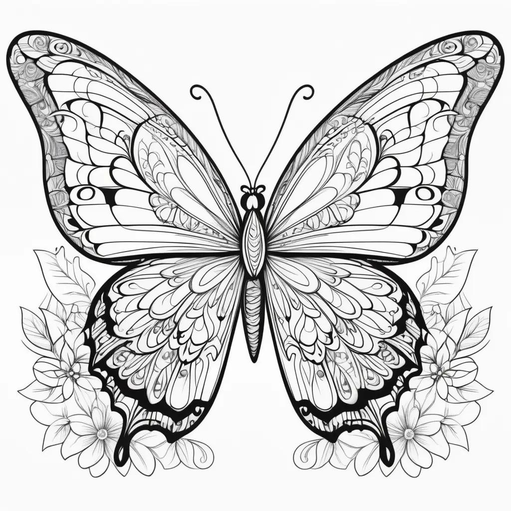 Butterfly coloring pages with intricate details