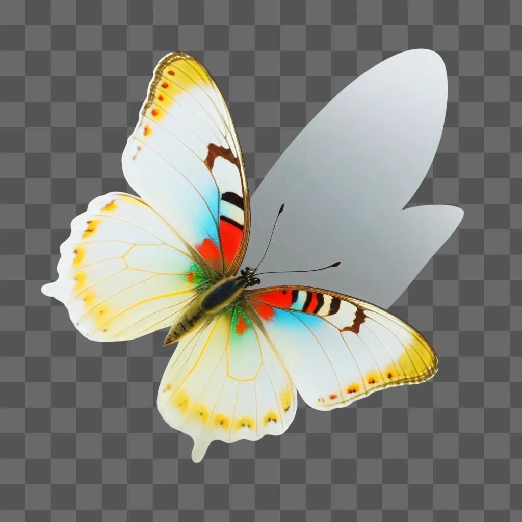 Butterfly flying in a transparent background