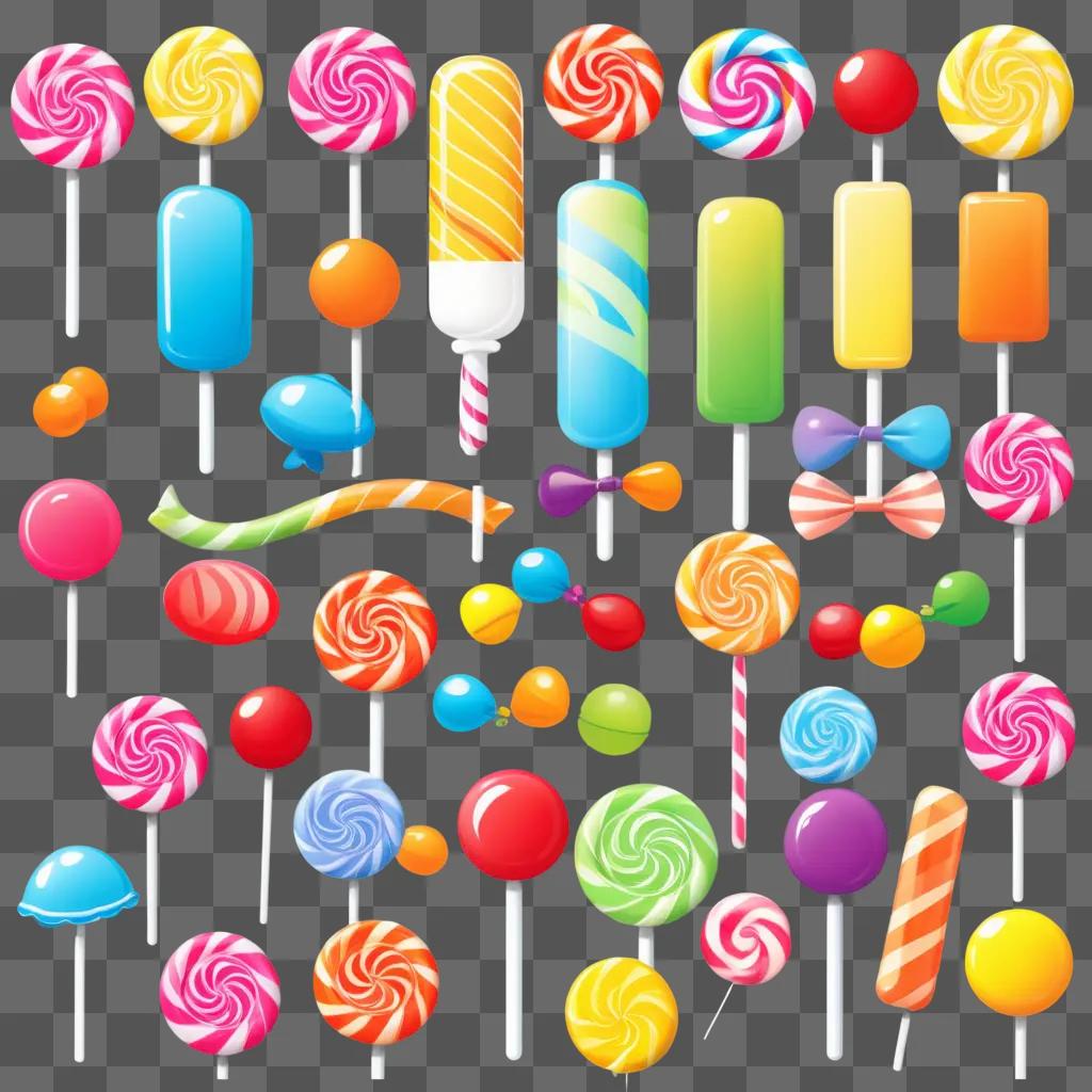 Candy lollipops and candy balls in a candy clipart